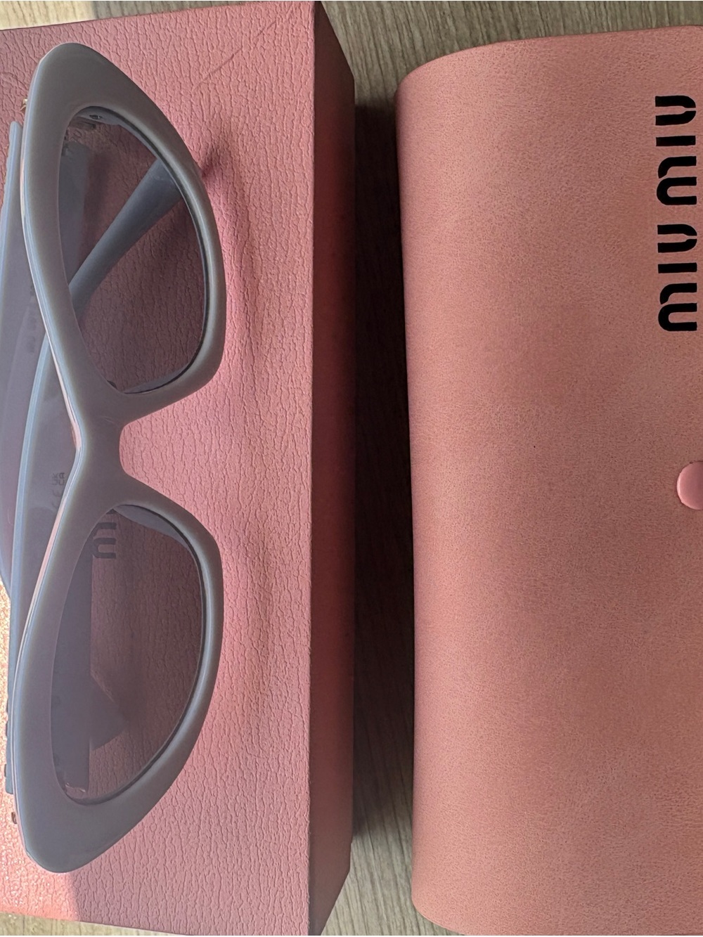 Miu Miu Lavender Gray Cat-Eye Sunglasses